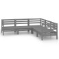 vidaXL Set Salotto da Giardino 5 pz in Legno Massello di Pino Grigio vidaXL Set Salotto da Giardino 5 pz in Legno Massello di Pino Grigio