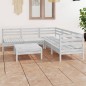 vidaXL Set Salotto da Giardino 6 pz in Legno Massello di Pino Bianco vidaXL Set Salotto da Giardino 6 pz in Legno Massello di Pino Bianco