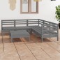 vidaXL Set Salotto da Giardino 6 pz in Legno Massello di Pino Grigio vidaXL Set Salotto da Giardino 6 pz in Legno Massello di Pino Grigio
