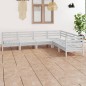 vidaXL Set Salotto da Giardino 6 pz in Legno Massello di Pino Bianco vidaXL Set Salotto da Giardino 6 pz in Legno Massello di Pino Bianco