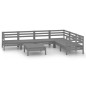 vidaXL Set Salotto da Giardino 7 pz in Legno Massello di Pino Grigio vidaXL Set Salotto da Giardino 7 pz in Legno Massello di Pino Grigio