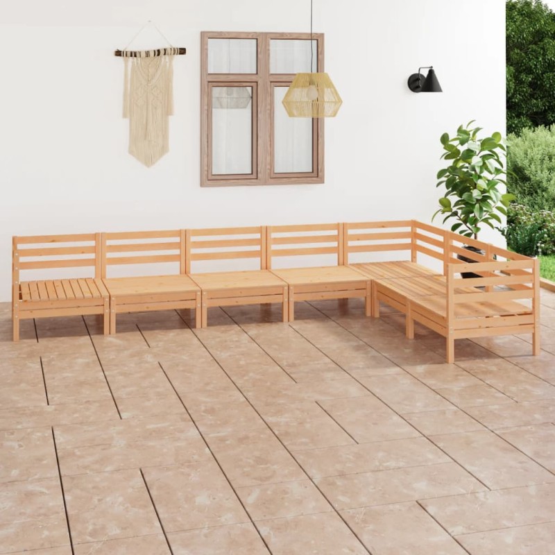 vidaXL Set Salotto da Giardino 7 pz in Legno Massello di Pino vidaXL Set Salotto da Giardino 7 pz in Legno Massello di Pino