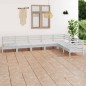 vidaXL Set Salotto da Giardino 7 pz in Legno Massello di Pino Bianco vidaXL Set Salotto da Giardino 7 pz in Legno Massello di Pino Bianco