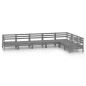 vidaXL Set Salotto da Giardino 7 pz in Legno Massello di Pino Grigio