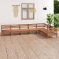 vidaXL Set Salotto da Giardino 7 pz in Legno Massello di Pino ambra vidaXL Set Salotto da Giardino 7 pz in Legno Massello di Pino ambra