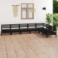 vidaXL Set Salotto da Giardino 7 pz in Legno Massello di Pino Nero vidaXL Set Salotto da Giardino 7 pz in Legno Massello di Pino Nero