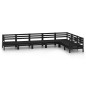 vidaXL Set Salotto da Giardino 7 pz in Legno Massello di Pino Nero vidaXL Set Salotto da Giardino 7 pz in Legno Massello di Pino Nero