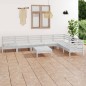 vidaXL Set Salotto da Giardino 8 pz in Legno Massello di Pino Bianco vidaXL Set Salotto da Giardino 8 pz in Legno Massello di Pino Bianco