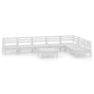vidaXL Set Salotto da Giardino 8 pz in Legno Massello di Pino Bianco vidaXL Set Salotto da Giardino 8 pz in Legno Massello di Pino Bianco
