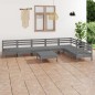 vidaXL Set Salotto da Giardino 8 pz in Legno Massello di Pino Grigio vidaXL Set Salotto da Giardino 8 pz in Legno Massello di Pino Grigio
