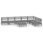 vidaXL Set Salotto da Giardino 8 pz in Legno Massello di Pino Grigio vidaXL Set Salotto da Giardino 8 pz in Legno Massello di Pino Grigio
