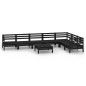 vidaXL Set Salotto da Giardino 8 pz in Legno Massello di Pino Nero vidaXL Set Salotto da Giardino 8 pz in Legno Massello di Pino Nero