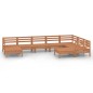 vidaXL Set Salotto da Giardino 9 pz in Legno Massello di Pino ambra vidaXL Set Salotto da Giardino 9 pz in Legno Massello di Pino ambra