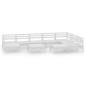 vidaXL Set Salotto da Giardino 10 pz in Legno Massello di Pino Bianco vidaXL Set Salotto da Giardino 10 pz in Legno Massello di Pino Bianco