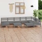 vidaXL Set Salotto da Giardino 10 pz in Legno Massello di Pino Grigio vidaXL Set Salotto da Giardino 10 pz in Legno Massello di Pino Grigio