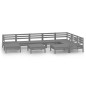 vidaXL Set Salotto da Giardino 10 pz in Legno Massello di Pino Grigio vidaXL Set Salotto da Giardino 10 pz in Legno Massello di Pino Grigio