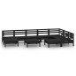 vidaXL Set Salotto da Giardino 10 pz in Legno Massello di Pino Nero vidaXL Set Salotto da Giardino 10 pz in Legno Massello di Pino Nero