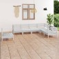 vidaXL Set Salotto da Giardino 7 pz in Legno Massello di Pino Bianco vidaXL Set Salotto da Giardino 7 pz in Legno Massello di Pino Bianco