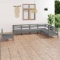 vidaXL Set Salotto da Giardino 7 pz in Legno Massello di Pino Grigio vidaXL Set Salotto da Giardino 7 pz in Legno Massello di Pino Grigio