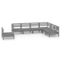 vidaXL Set Salotto da Giardino 7 pz in Legno Massello di Pino Grigio vidaXL Set Salotto da Giardino 7 pz in Legno Massello di Pino Grigio