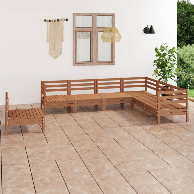 vidaXL Set Salotto da Giardino 7 pz in Legno Massello di Pino Miele vidaXL Set Salotto da Giardino 7 pz in Legno Massello di Pino Miele
