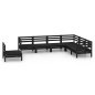 vidaXL Set Salotto da Giardino 7 pz in Legno Massello di Pino Nero