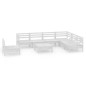 vidaXL Set Salotto da Giardino 8 pz in Legno Massello di Pino Bianco vidaXL Set Salotto da Giardino 8 pz in Legno Massello di Pino Bianco