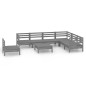 vidaXL Set Salotto da Giardino 8 pz in Legno Massello di Pino Grigio vidaXL Set Salotto da Giardino 8 pz in Legno Massello di Pino Grigio