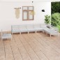 vidaXL Set Salotto da Giardino 8 pz in Legno Massello di Pino Bianco vidaXL Set Salotto da Giardino 8 pz in Legno Massello di Pino Bianco