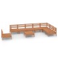 vidaXL Set Salotto da Giardino 9 pz in Legno Massello di Pino ambra vidaXL Set Salotto da Giardino 9 pz in Legno Massello di Pino ambra