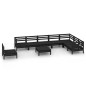 vidaXL Set Salotto da Giardino 9 pz in Legno Massello di Pino Nero vidaXL Set Salotto da Giardino 9 pz in Legno Massello di Pino Nero