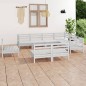 vidaXL Set Salotto da Giardino 9 pz in Legno Massello di Pino Bianco vidaXL Set Salotto da Giardino 9 pz in Legno Massello di Pino Bianco