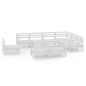 vidaXL Set Salotto da Giardino 9 pz in Legno Massello di Pino Bianco vidaXL Set Salotto da Giardino 9 pz in Legno Massello di Pino Bianco