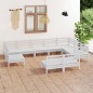 vidaXL Set Salotto da Giardino 10 pz in Legno Massello di Pino Bianco vidaXL Set Salotto da Giardino 10 pz in Legno Massello di Pino Bianco