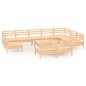 vidaXL Set Salotto da Giardino 11 pz in Legno Massello di Pino