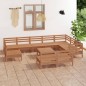 vidaXL Set Salotto da Giardino 11 pz in Legno Massello di Pino Miele vidaXL Set Salotto da Giardino 11 pz in Legno Massello di Pino Miele