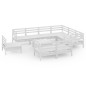 vidaXL Set Salotto da Giardino 10 pz in Legno Massello di Pino Bianco vidaXL Set Salotto da Giardino 10 pz in Legno Massello di Pino Bianco