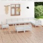 vidaXL Set Salotto da Giardino 10 pz in Legno Massello di Pino Bianco vidaXL Set Salotto da Giardino 10 pz in Legno Massello di Pino Bianco