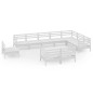 vidaXL Set Salotto da Giardino 10 pz in Legno Massello di Pino Bianco vidaXL Set Salotto da Giardino 10 pz in Legno Massello di Pino Bianco
