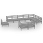 vidaXL Set Salotto da Giardino 10 pz in Legno Massello di Pino Grigio vidaXL Set Salotto da Giardino 10 pz in Legno Massello di Pino Grigio