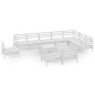 vidaXL Set Salotto da Giardino 11 pz in Legno Massello di Pino Bianco