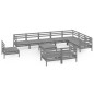 vidaXL Set Salotto da Giardino 11 pz in Legno Massello di Pino Grigio vidaXL Set Salotto da Giardino 11 pz in Legno Massello di Pino Grigio