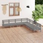 vidaXL Set Salotto da Giardino 7 pz in Legno Massello di Pino Grigio vidaXL Set Salotto da Giardino 7 pz in Legno Massello di Pino Grigio