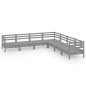 vidaXL Set Salotto da Giardino 7 pz in Legno Massello di Pino Grigio vidaXL Set Salotto da Giardino 7 pz in Legno Massello di Pino Grigio