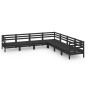 vidaXL Set Salotto da Giardino 7 pz in Legno Massello di Pino Nero vidaXL Set Salotto da Giardino 7 pz in Legno Massello di Pino Nero