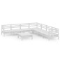 vidaXL Set Salotto da Giardino 8 pz in Legno Massello di Pino Bianco vidaXL Set Salotto da Giardino 8 pz in Legno Massello di Pino Bianco
