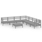 vidaXL Set Salotto da Giardino 8 pz in Legno Massello di Pino Grigio vidaXL Set Salotto da Giardino 8 pz in Legno Massello di Pino Grigio