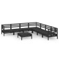vidaXL Set Salotto da Giardino 8 pz in Legno Massello di Pino Nero