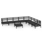 vidaXL Set Salotto da Giardino 9 pz in Legno Massello di Pino Nero vidaXL Set Salotto da Giardino 9 pz in Legno Massello di Pino Nero