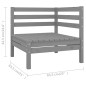 vidaXL Set Salotto da Giardino 10 pz in Legno Massello di Pino Grigio vidaXL Set Salotto da Giardino 10 pz in Legno Massello di Pino Grigio